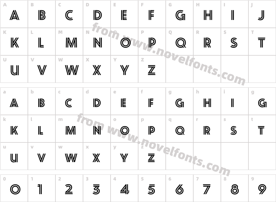 Oskar Inline Two BoldCharacter Map