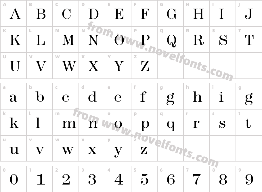 ModernTwoSxtnITCStd-LightCharacter Map