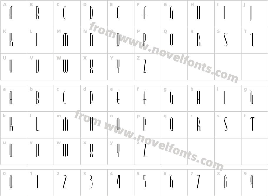 ModernTypographyCharacter Map