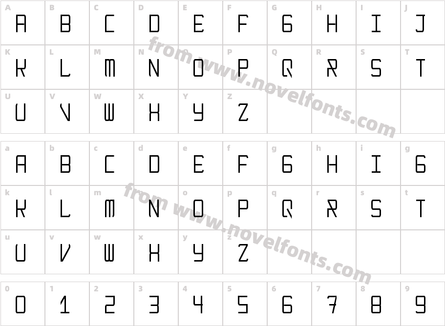 ModernismNarrowCharacter Map