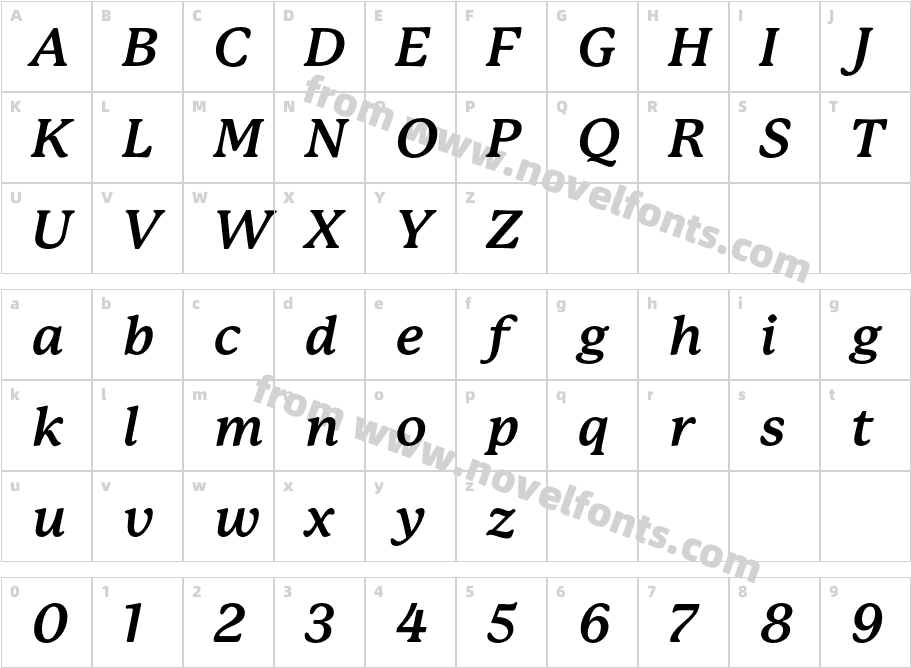 P22 Mackinac Pro Bold ItalicCharacter Map