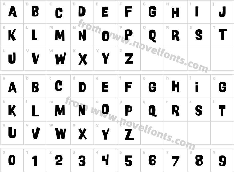 P22 Nudgewink BoldCharacter Map