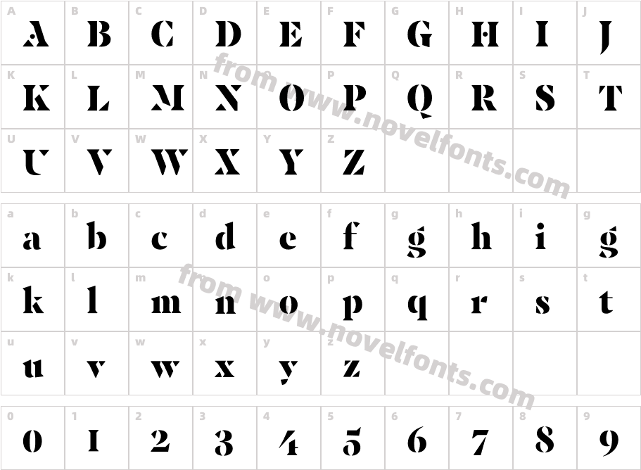 PF Spine DisplayCharacter Map