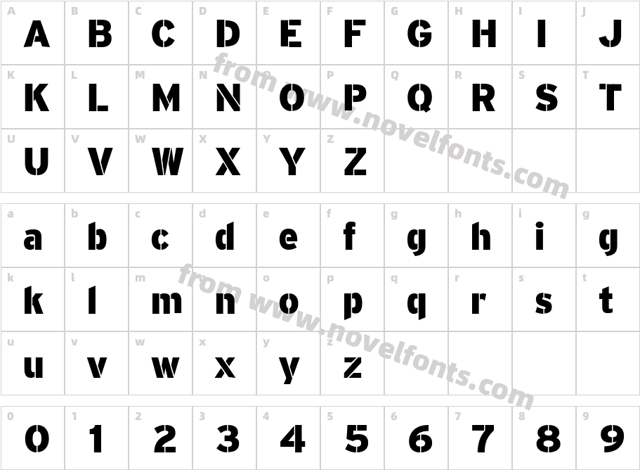 PF Transit Stencil BlackCharacter Map