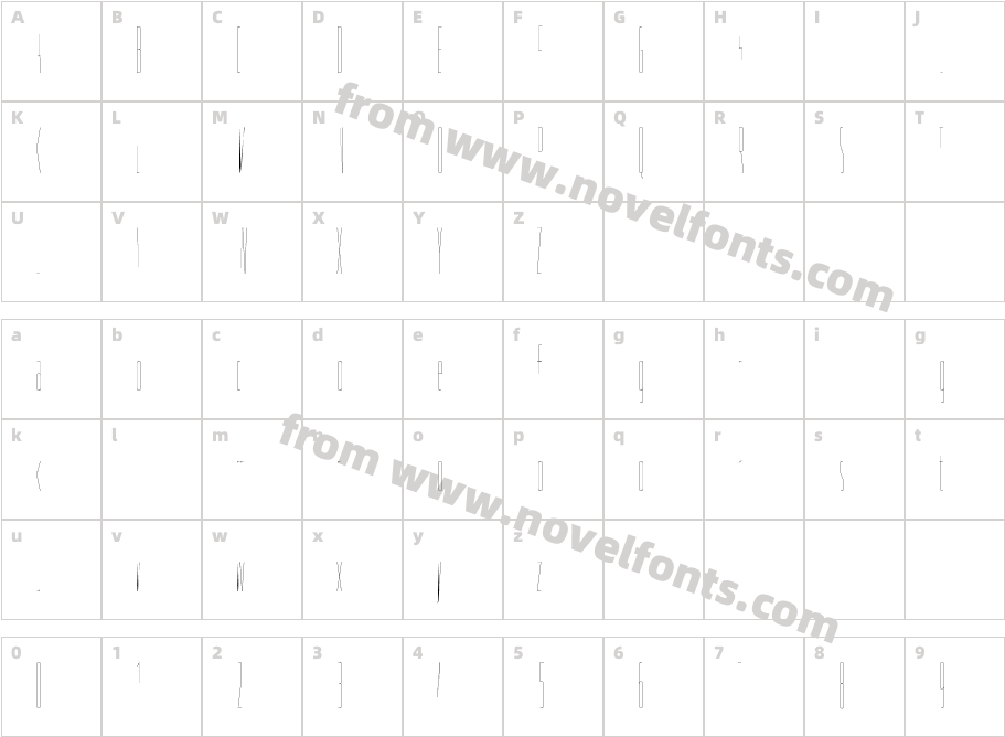 PODIUM Sharp Thin CondensedCharacter Map