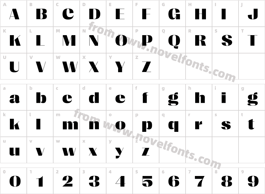 PP Right Sans Wide BlackCharacter Map