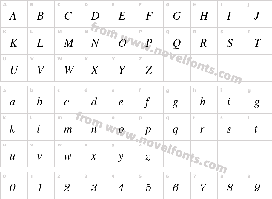 PSL Sri Siam ItalicCharacter Map