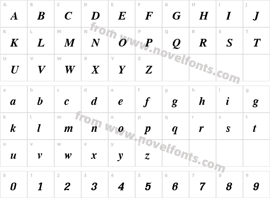 PSL Thai Common Bold ItalicCharacter Map