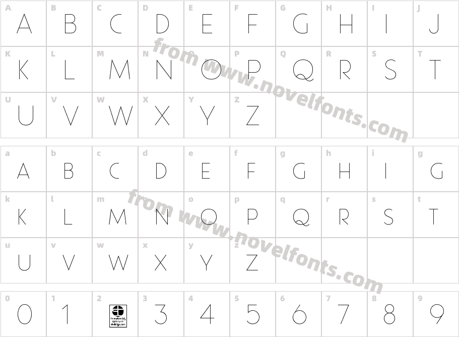 Pages Grotesque Thin DemoCharacter Map
