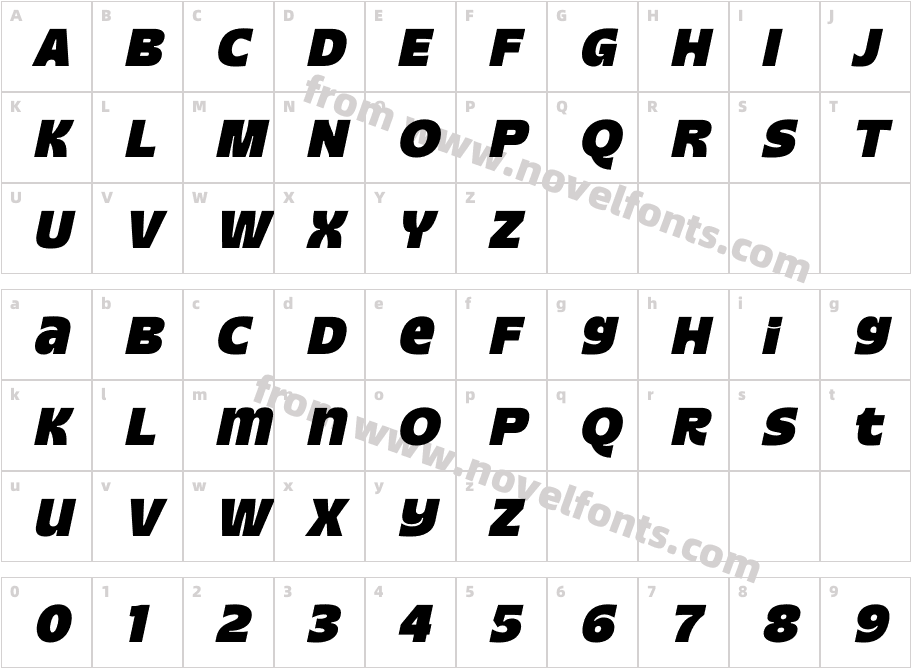 Pageson ItalicCharacter Map