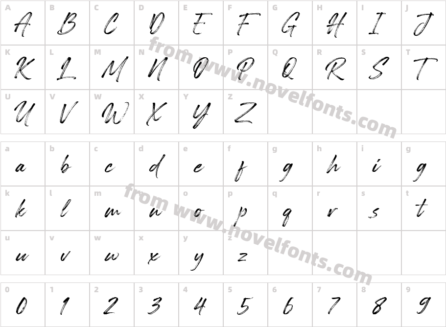 Painted Brush SlantCharacter Map