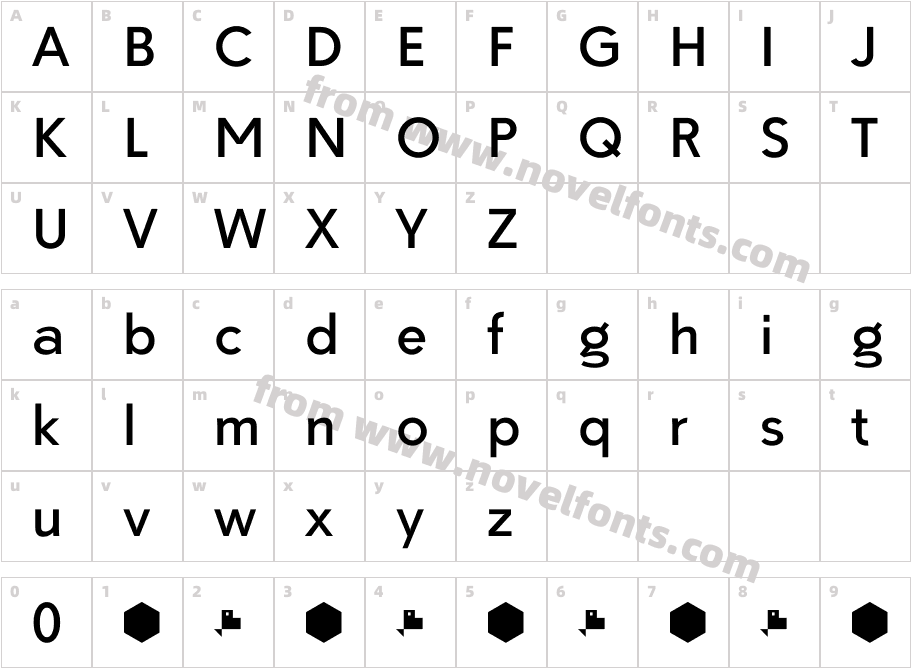 Paloseco MediumCharacter Map