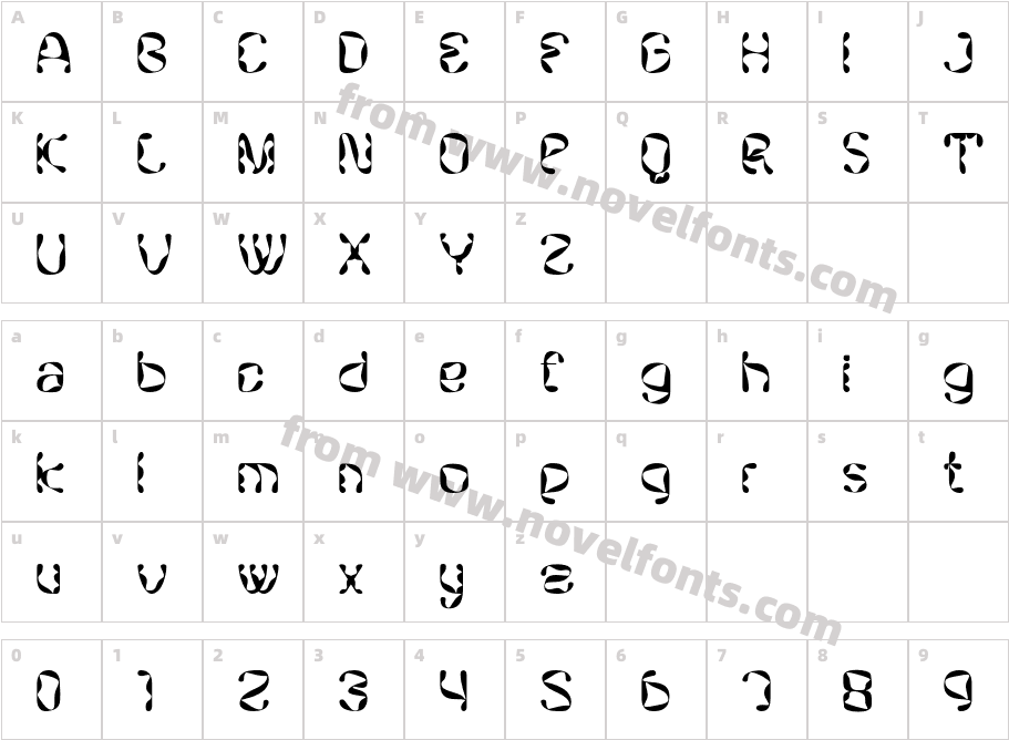 Panelyn RegularCharacter Map