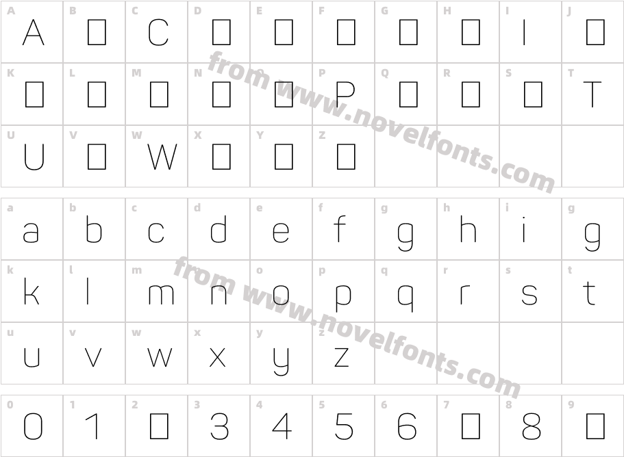 Panton Extra LightCharacter Map