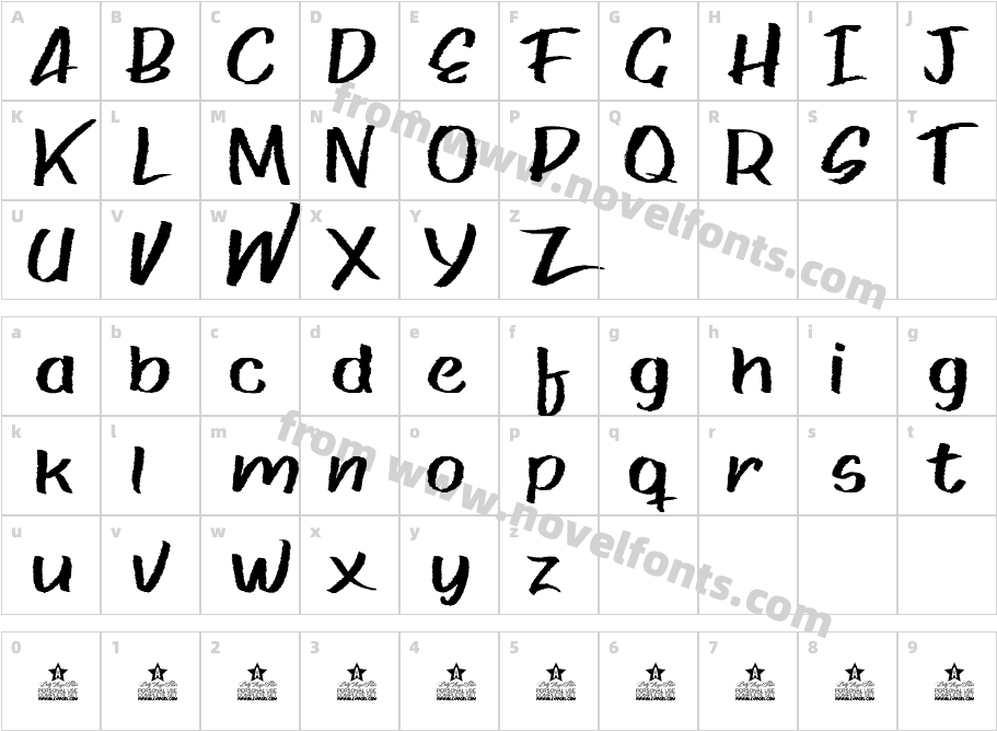 Paper rib regCharacter Map
