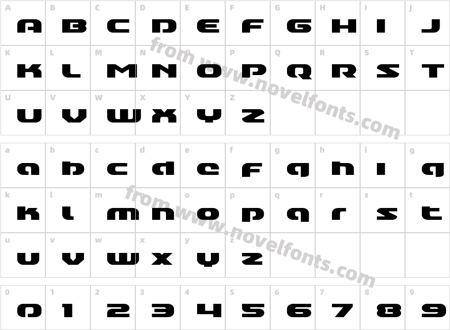 Annapolis Lower Case ExpandedCharacter Map