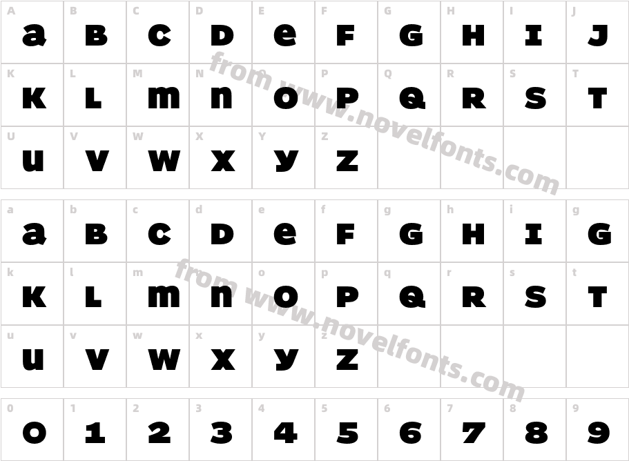 Parity Sans BlackCharacter Map