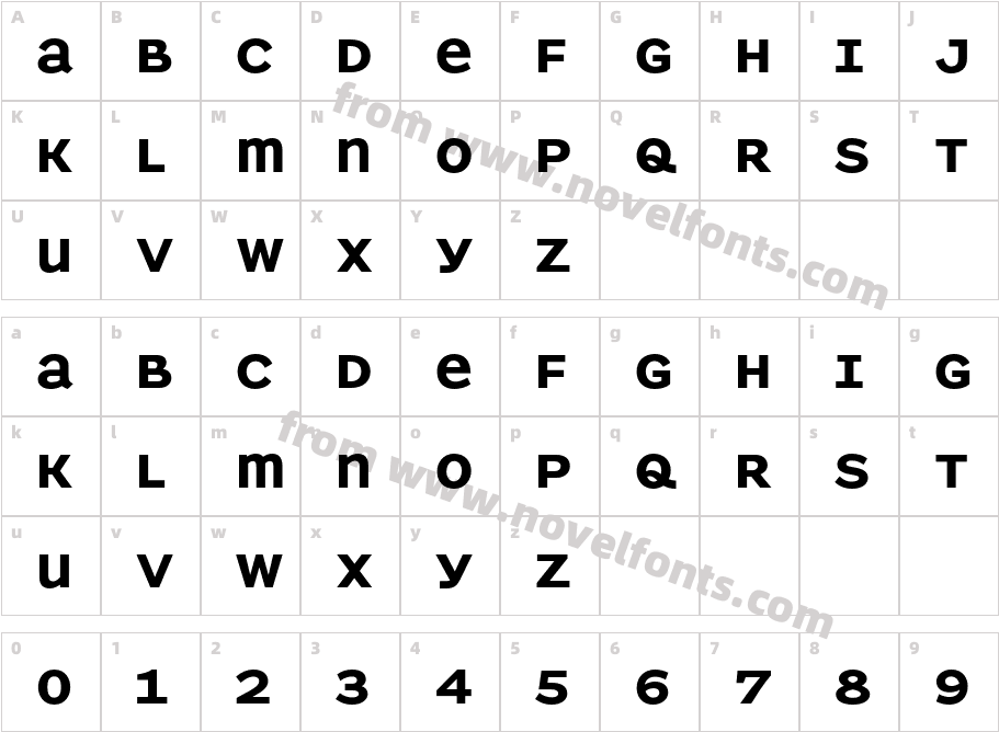 Parity Sans BoldCharacter Map