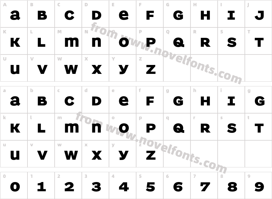 Parity Sans Extra BoldCharacter Map