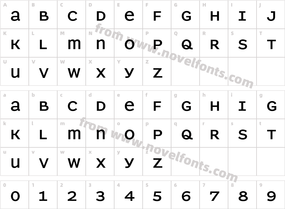 Parity Sans MediumCharacter Map