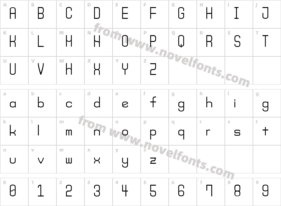 Monday (sRB)Character Map