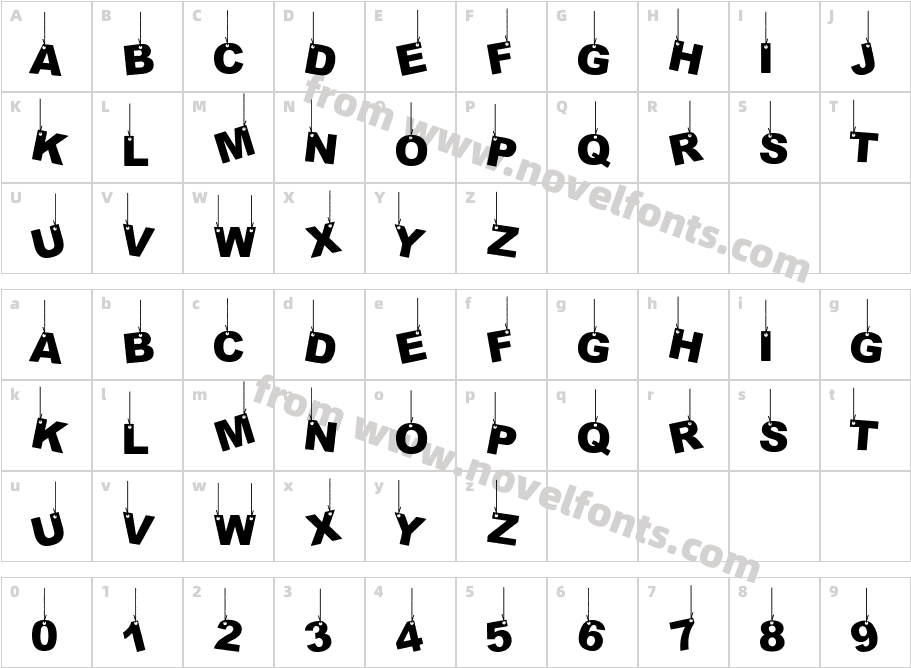Party Letters On a RopeCharacter Map