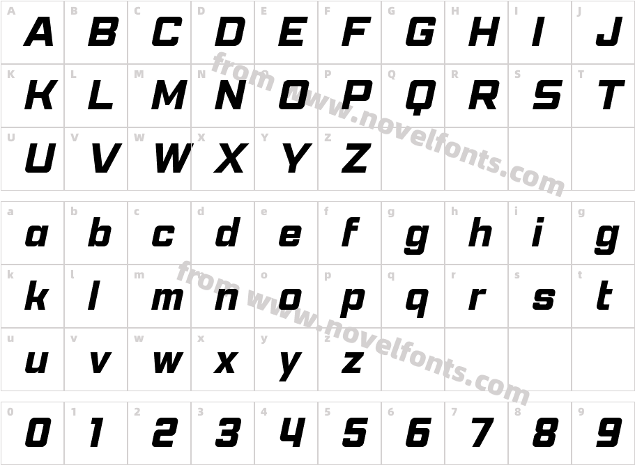 Pattanakarn Bold ItalicCharacter Map