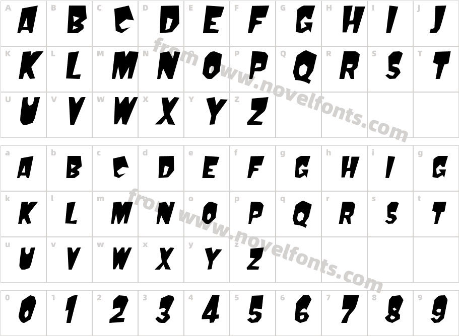 Mondo ObliqueSWFTECharacter Map