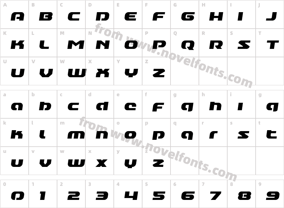 Annapolis Lower Case Semi-ItaliCharacter Map