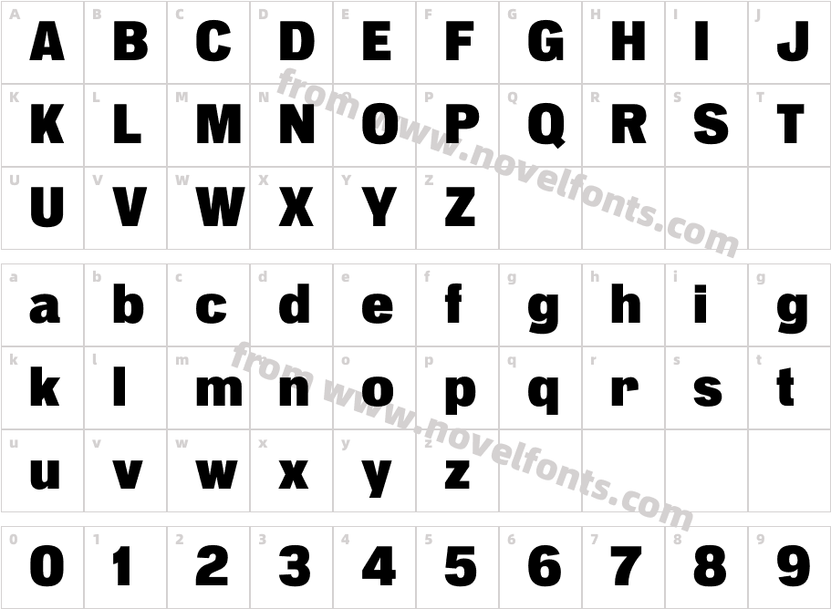 Pennypacker Condensed BlackCharacter Map
