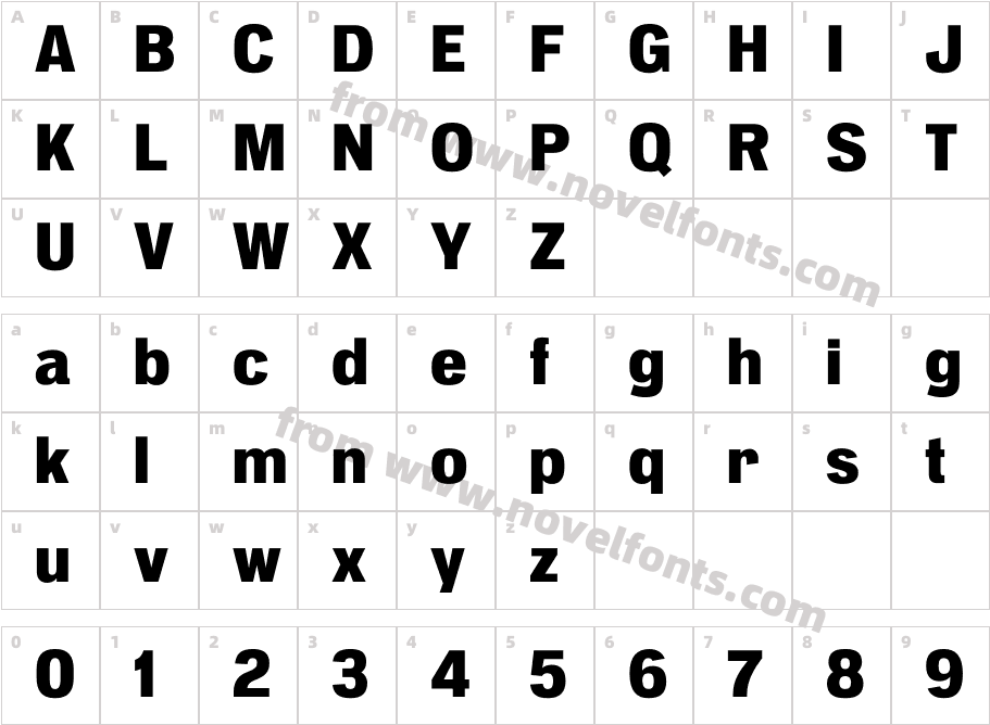 Pennypacker Condensed Extra BoldCharacter Map