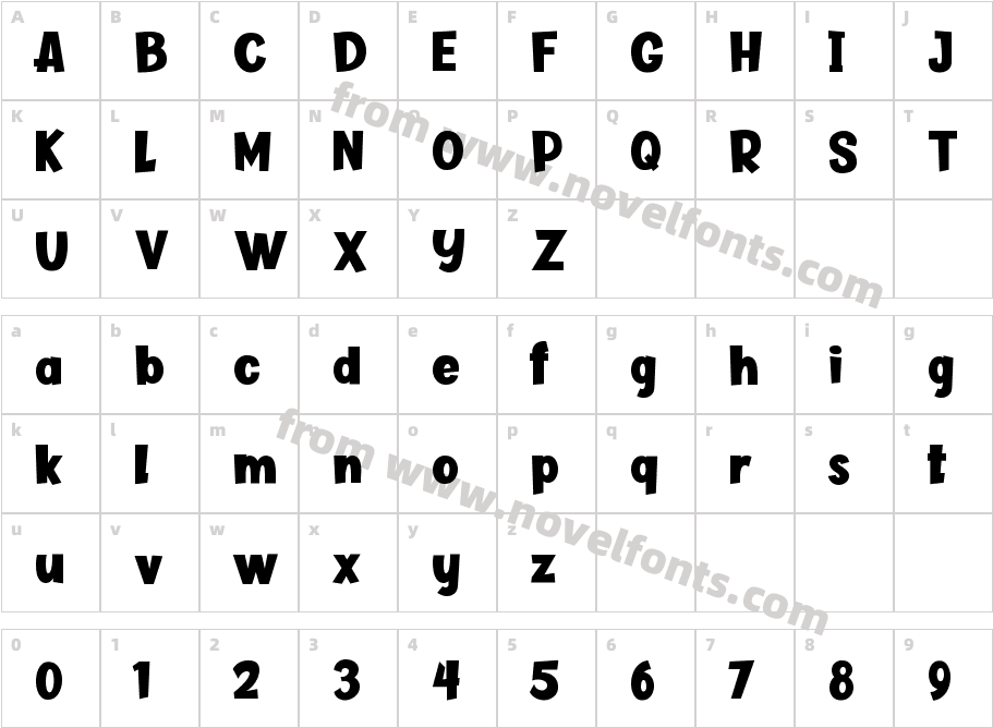 Perfect Sweet BoldCharacter Map