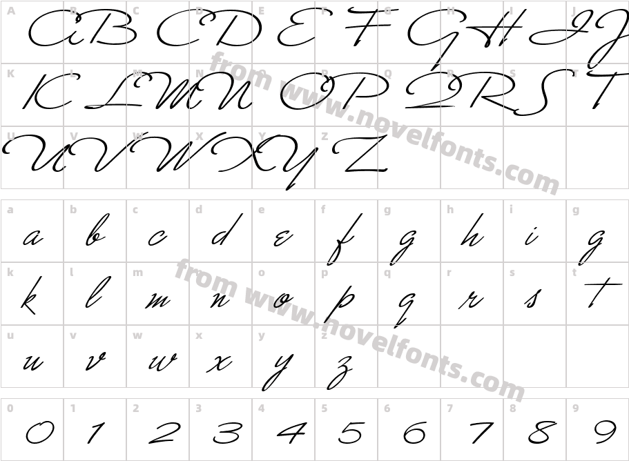 Monika ItalicCharacter Map