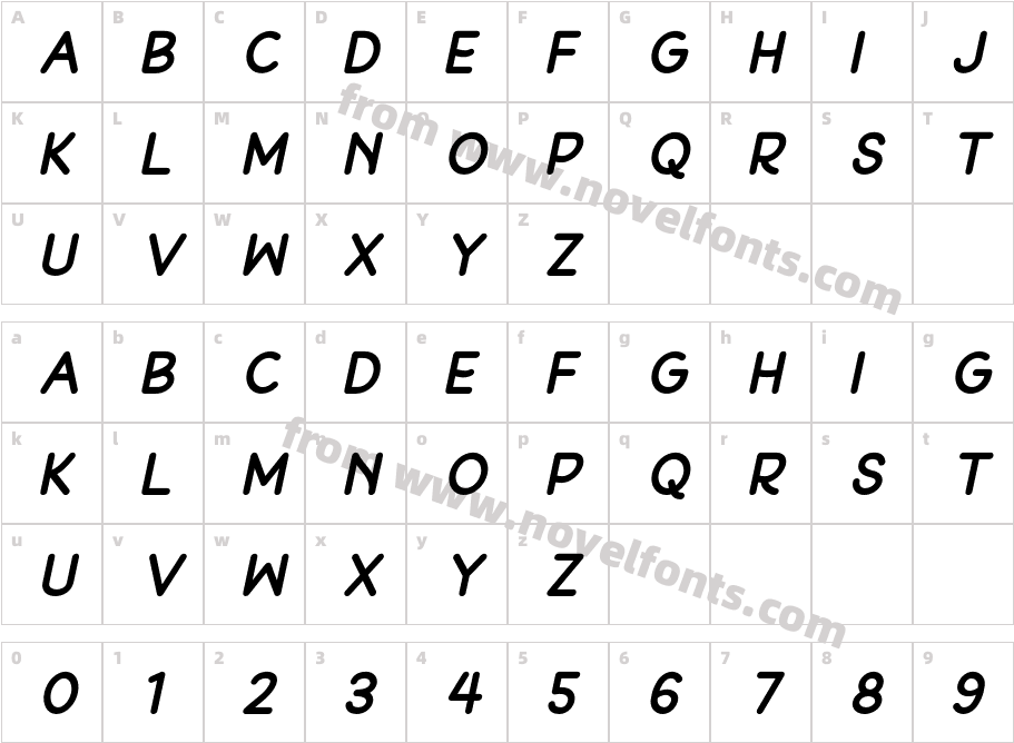 Peron ItalicCharacter Map