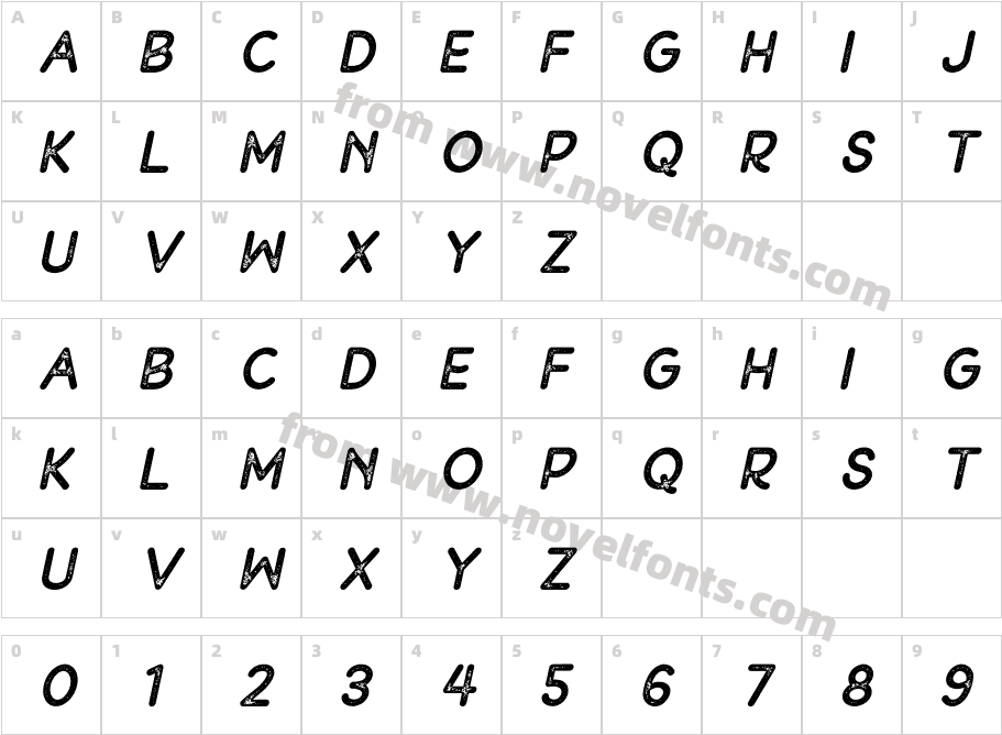 Peron Stamp ItalicCharacter Map