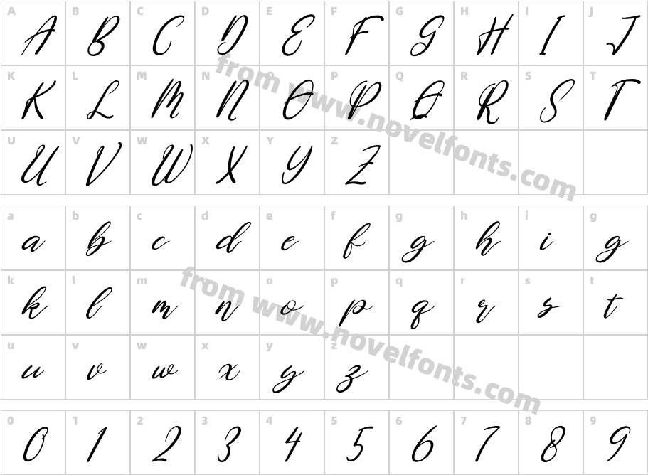 Pettiara ItalicCharacter Map