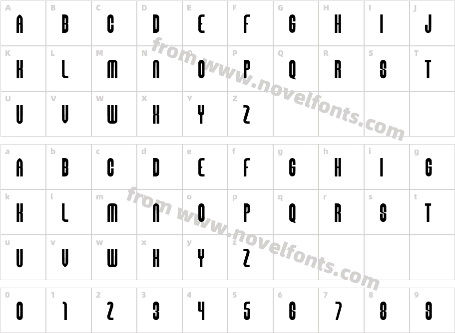 Phasquel RegularCharacter Map