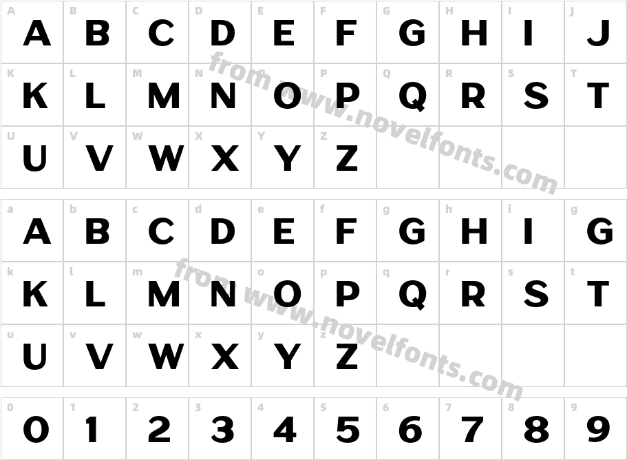 Pierce Jameson Sans BoldCharacter Map