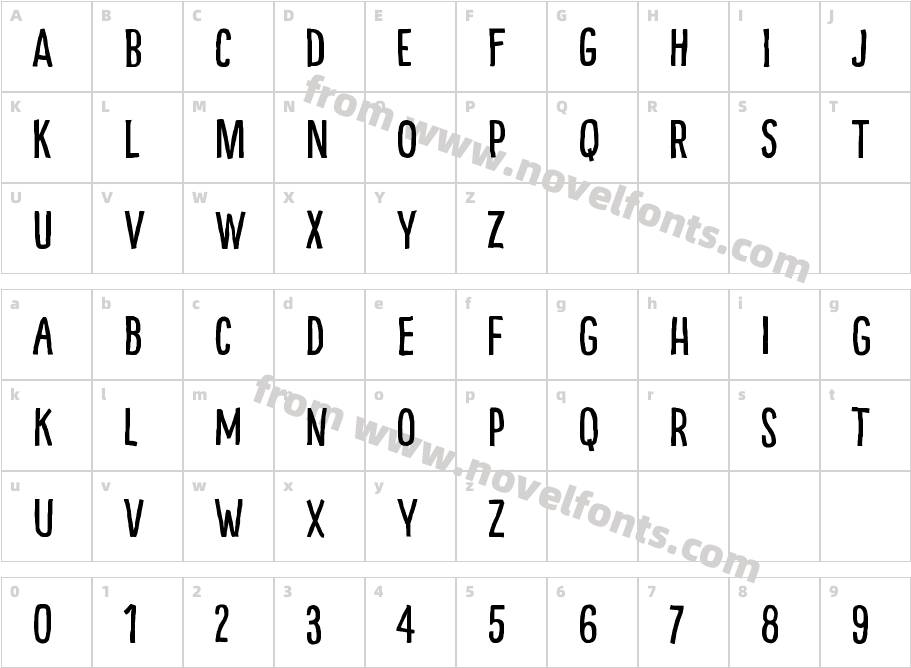 Pinto W05 NO_01Character Map