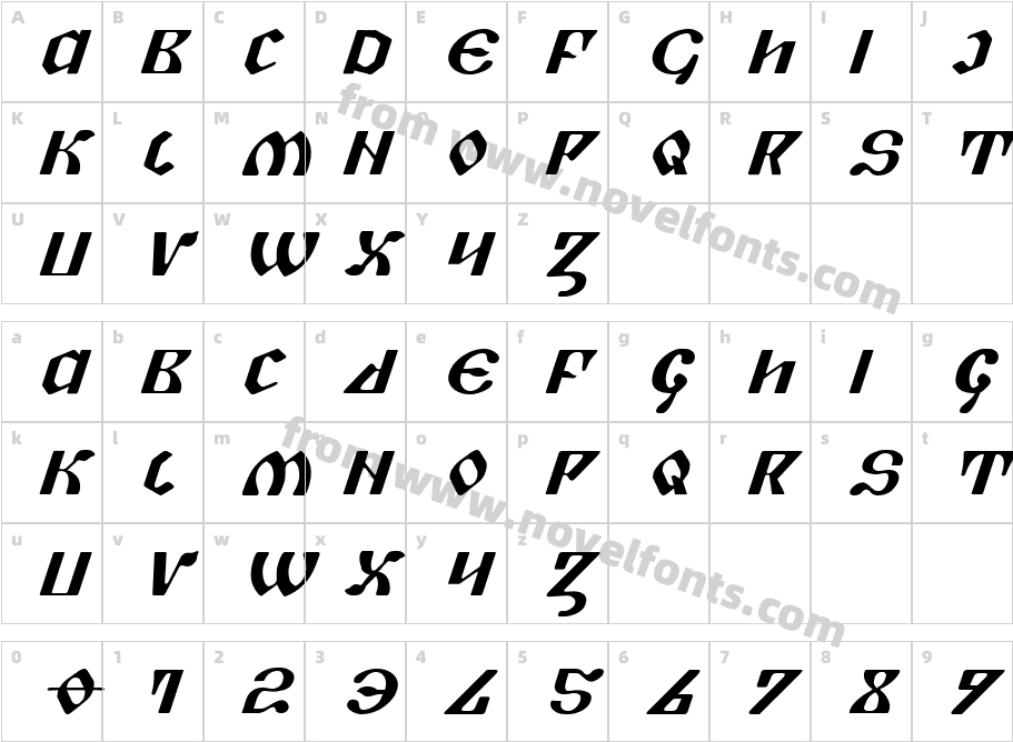 Piper Pie Exp ItalCharacter Map