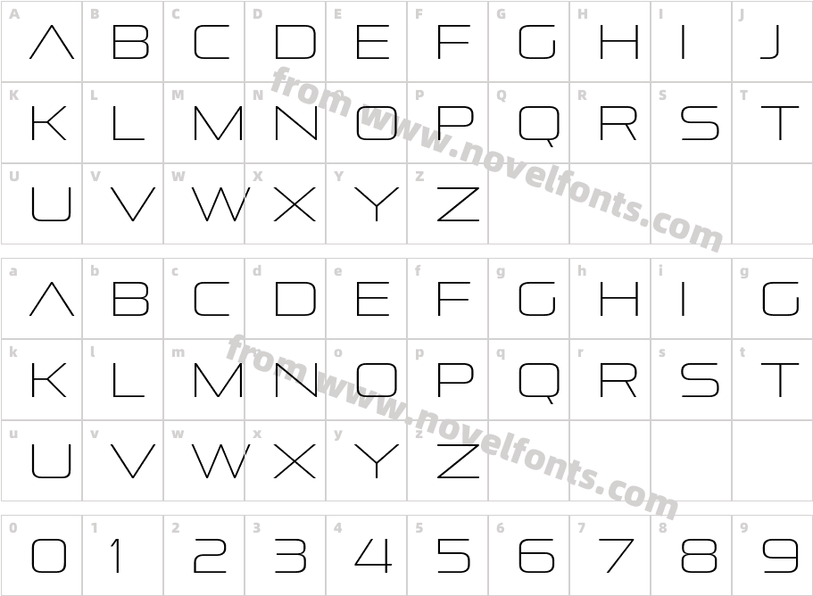 Pirulen W05 Extra LightCharacter Map