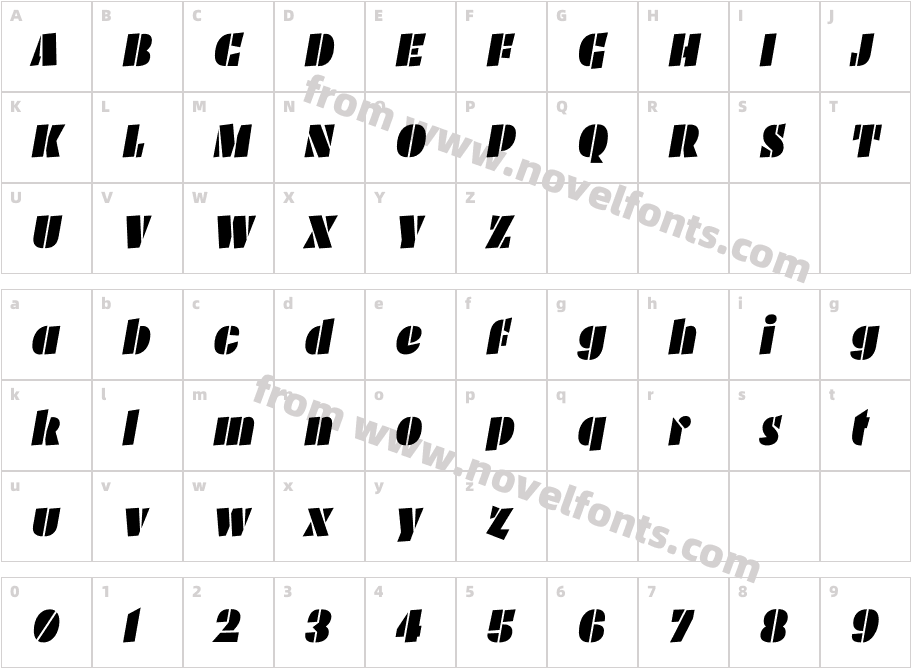 Plakato Pro Regular ItalicCharacter Map