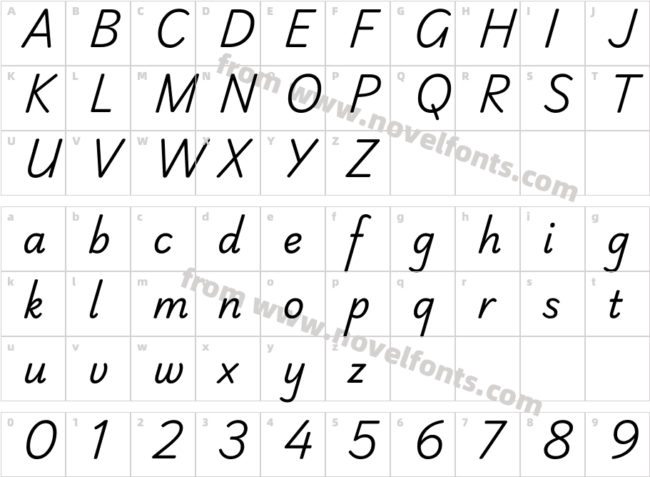Playwrite AU NSW RegularCharacter Map