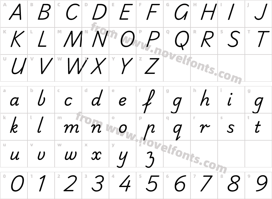 Playwrite AU VIC RegularCharacter Map