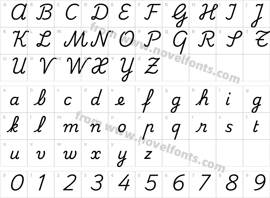 Playwrite BE VLG RegularCharacter Map