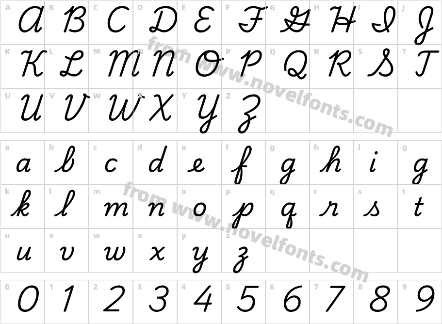 Playwrite CA RegularCharacter Map