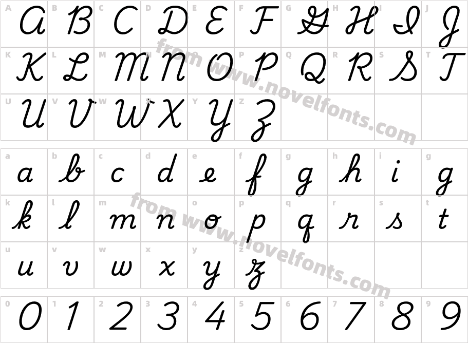 Playwrite CO RegularCharacter Map