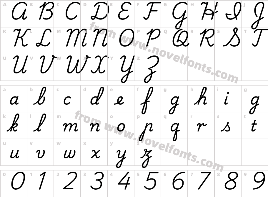 Playwrite CU RegularCharacter Map