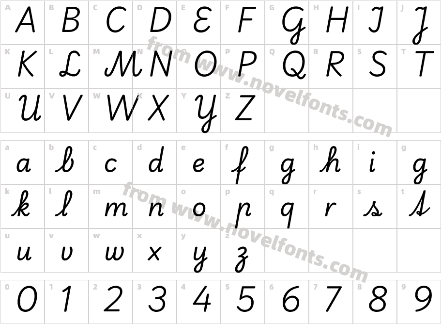 Playwrite DE VA RegularCharacter Map