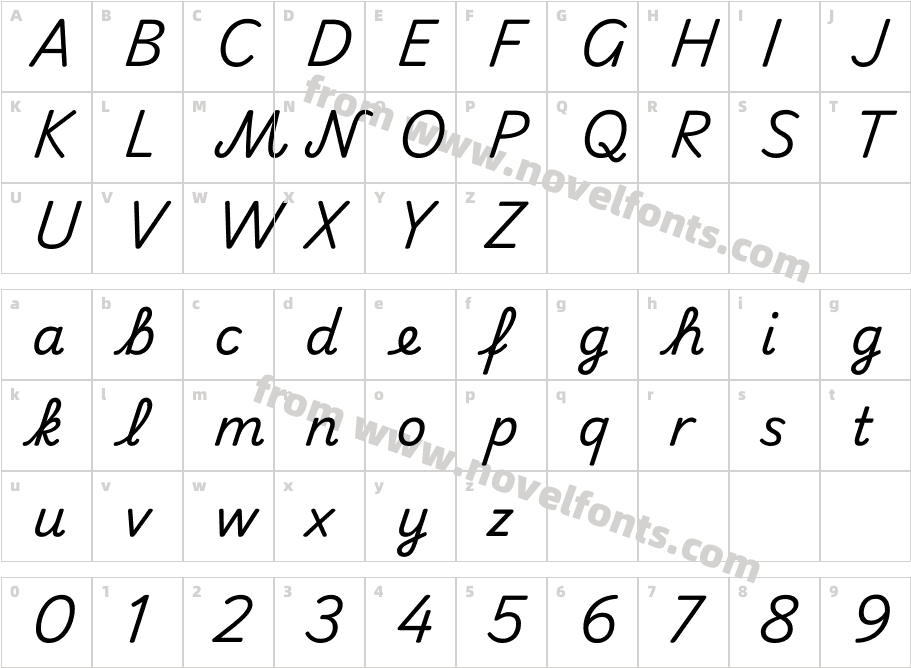 Playwrite DK Loopet RegularCharacter Map